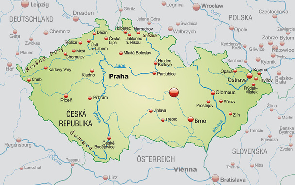 χάρτη της Τσεχικής Δημοκρατίας - Διάνυσμα, εικόνα