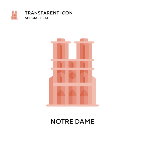 Icona vettoriale di Notre Dame. Illustrazione in stile piatto. Vettore EPS 10. - Vettoriali, immagini