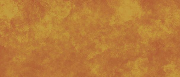 オレンジ色の抽象的なスタイリッシュなグラニーをモチーフにしたグラニッジの背景には、水彩画の効果で黄色の塗料の斑点があります。 - 写真・画像
