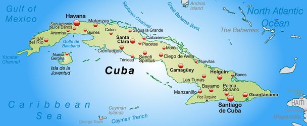 Χάρτης της Κούβας - Διάνυσμα, εικόνα