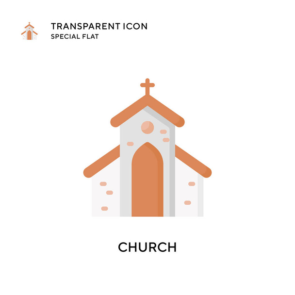 Church vector icon. Flat style illustration. EPS 10 vector. - Vector, Image