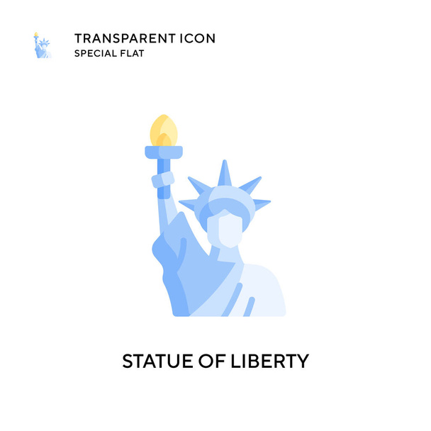Statue de la liberté icône vectorielle. Illustration style plat. Vecteur EPS 10. - Vecteur, image