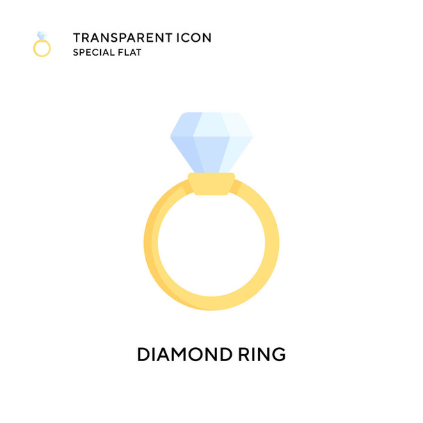 Diamanten ring vector icoon. Platte stijl illustratie. EPS 10-vector. - Vector, afbeelding