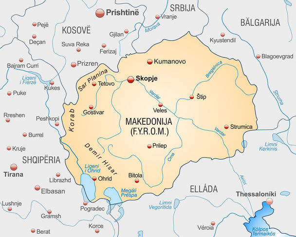 マケドニアのマップ - ベクター画像