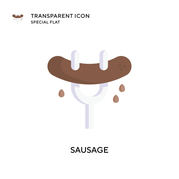 Sausage vector icon. Flat style illustration. EPS 10 vector. - Vector, Image
