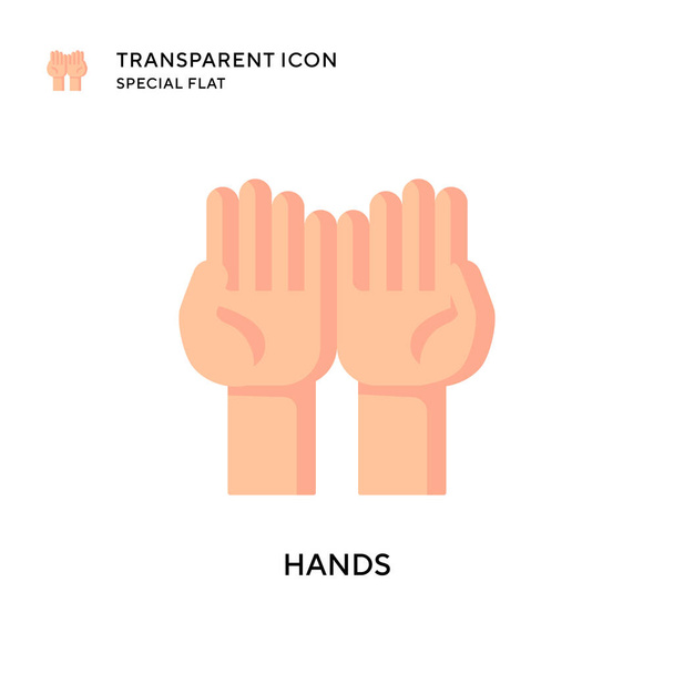 Hands vector icon. Flat style illustration. EPS 10 vector. - Vector, Image