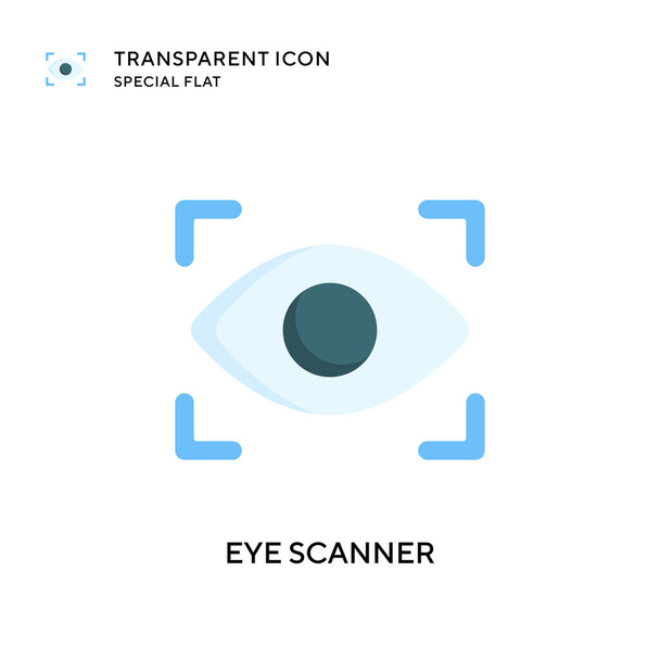 Eye scanner vector icon. Flat style illustration. EPS 10 vector. - Vector, Image