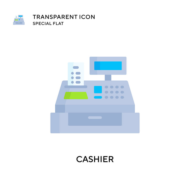 Cashier vector icon. Flat style illustration. EPS 10 vector. - Vector, Image