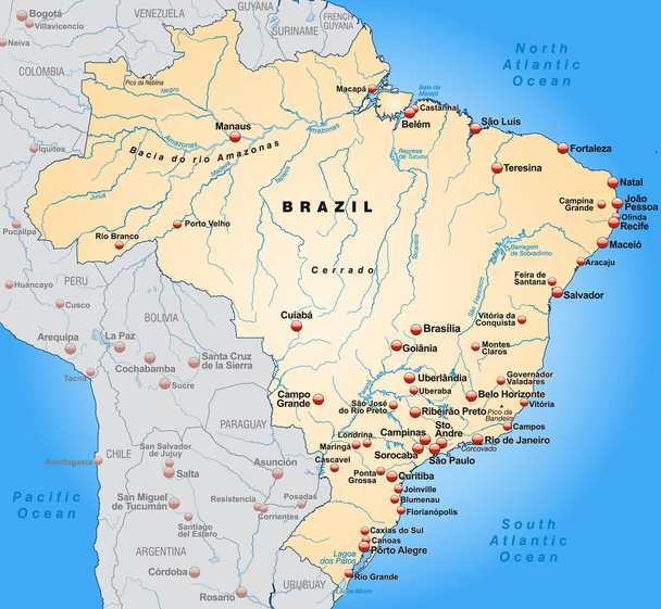 Mapa online de Brasil
 - Vector, imagen