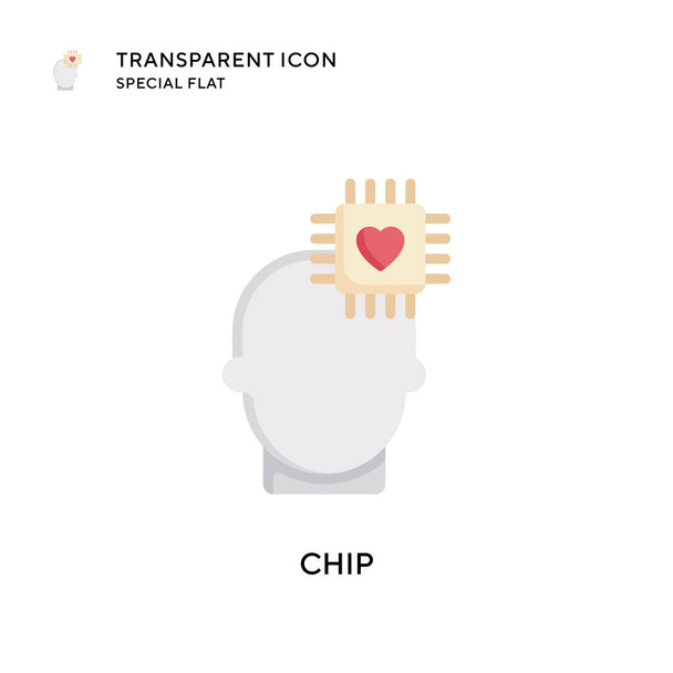 Chip vector icon. Flat style illustration. EPS 10 vector. - Vector, Image