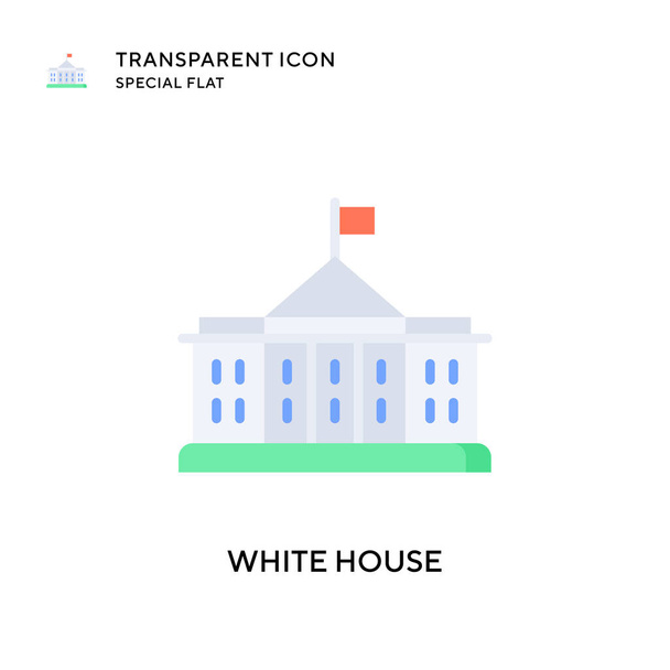 Vector icoon van het Witte Huis. Platte stijl illustratie. EPS 10-vector. - Vector, afbeelding