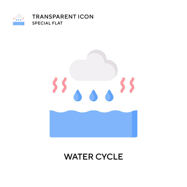 Icono del vector del ciclo del agua. Ilustración de estilo plano. EPS 10 vector. - Vector, imagen