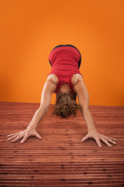 Adho Mukha Svanasana Yoga Pose - Foto, afbeelding
