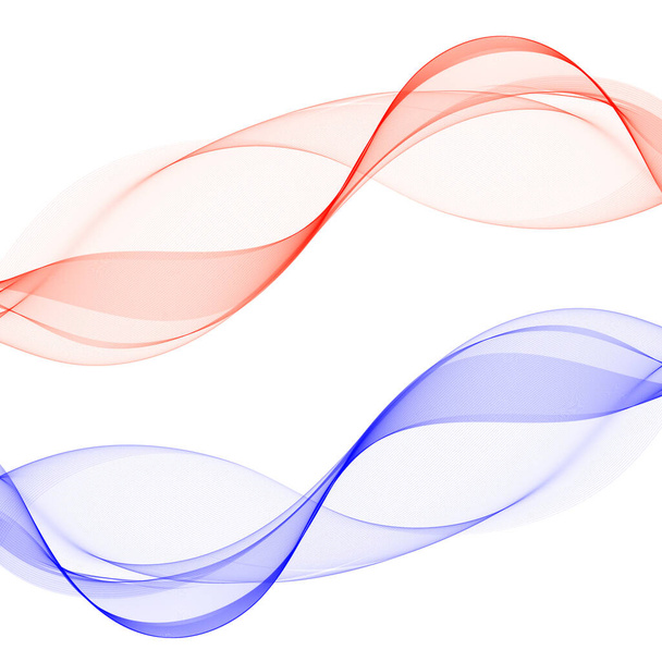 Абстрактный векторный фон. Элемент дизайна - цветные волны. Набор изогнутых линий на белом фоне. eps 10 - Вектор,изображение