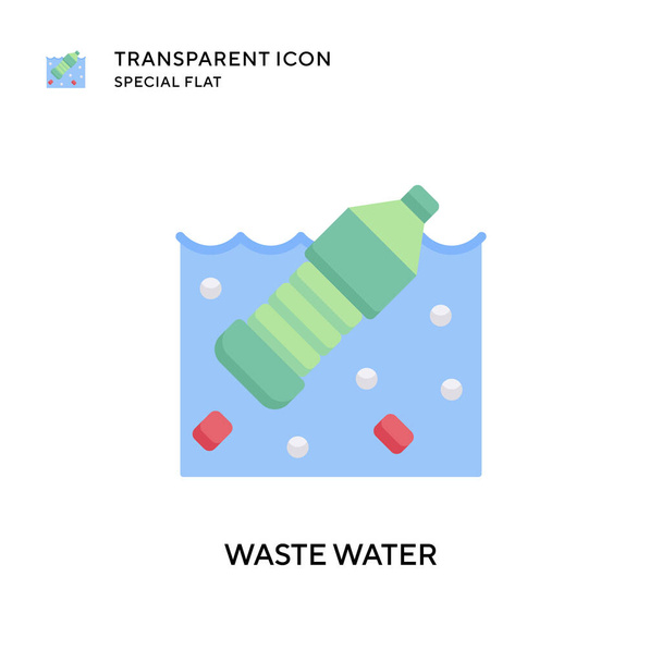 Afvalwater vector icoon. Platte stijl illustratie. EPS 10-vector. - Vector, afbeelding