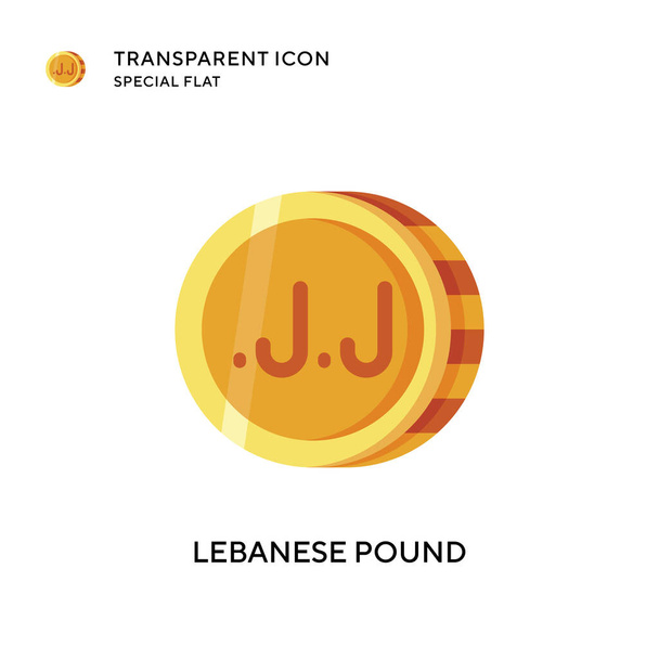 Lübnan pound vektör ikonu. Düz çizim. EPS 10 vektörü. - Vektör, Görsel