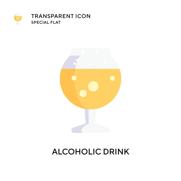 Icono de vectores de bebidas alcohólicas. Ilustración de estilo plano. EPS 10 vector. - Vector, Imagen