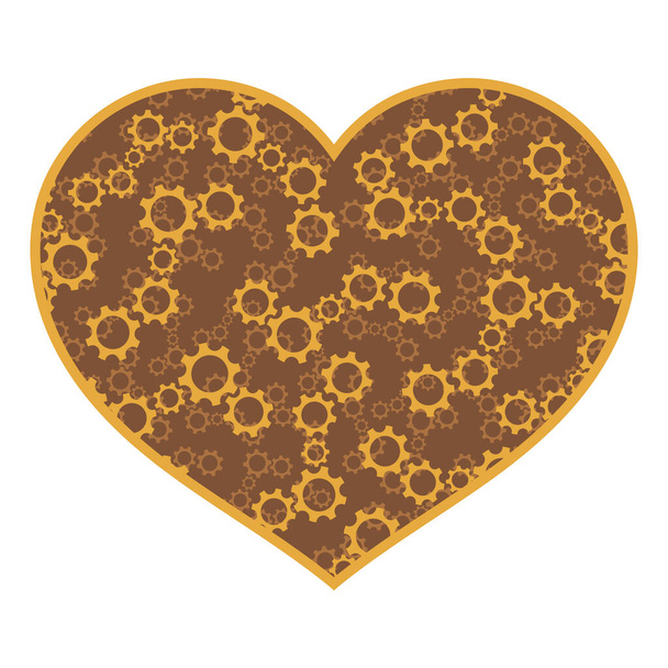 Steam punk metal heart with gears Royalty Free Vector Image