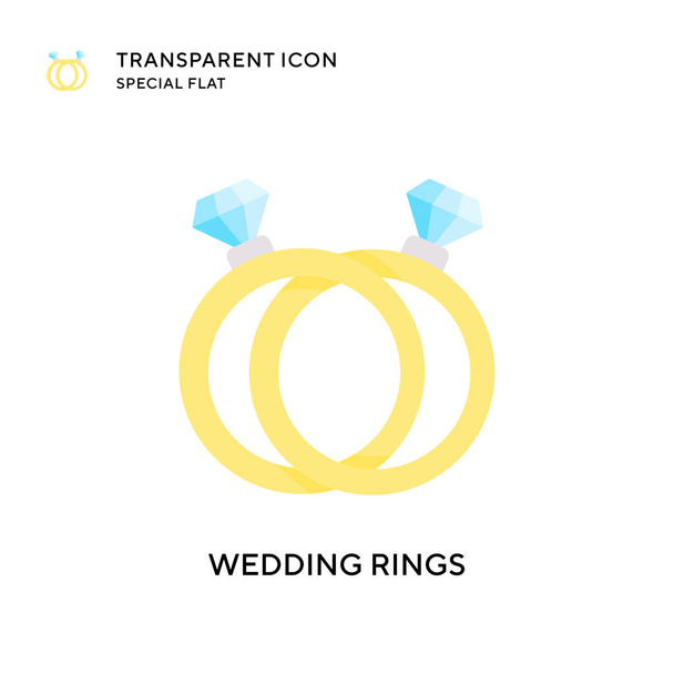 Bruiloft ringen vector icoon. Platte stijl illustratie. EPS 10-vector. - Vector, afbeelding