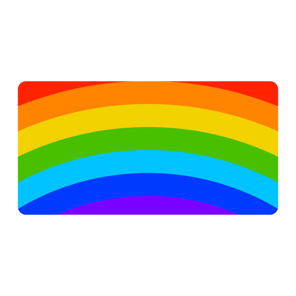 Cartoon quadratischer Regenbogen in flachem Stil isoliert auf weißem Hintergrund. Vektorillustration.         - Vektor, Bild
