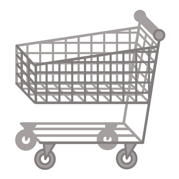 Warenkorb auf weiß. Supermarkt Warenkorb, Einkaufswagen isoliert auf weiß. Vektorillustration.  - Vektor, Bild