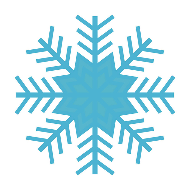 Blaues Schneeflockensymbol isoliert auf weißem Hintergrund. Vektorillustration.  - Vektor, Bild