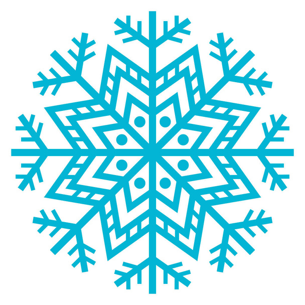 Icona blu fiocco di neve isolato su sfondo bianco. Illustrazione vettoriale.  - Vettoriali, immagini
