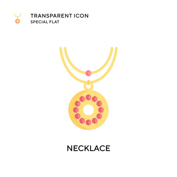 Necklace vector icon. Flat style illustration. EPS 10 vector. - Vector, Image