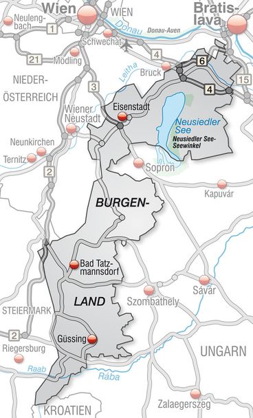 Map of Burgenland - Vector, Image