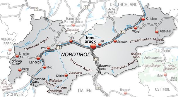 Map of tyrol - Vector, Image