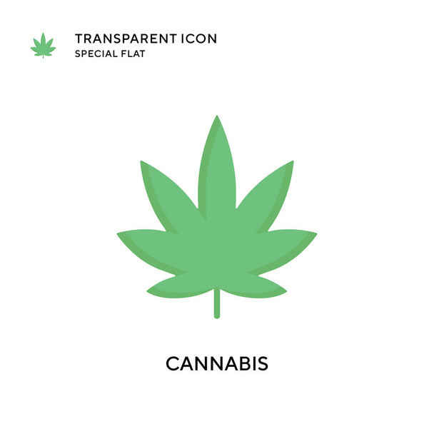 Icono de vector de cannabis. Ilustración de estilo plano. EPS 10 vector. - Vector, imagen