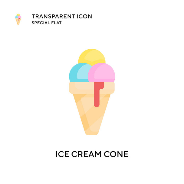 Ice cream cone vector icon. Flat style illustration. EPS 10 vector. - Vector, Image