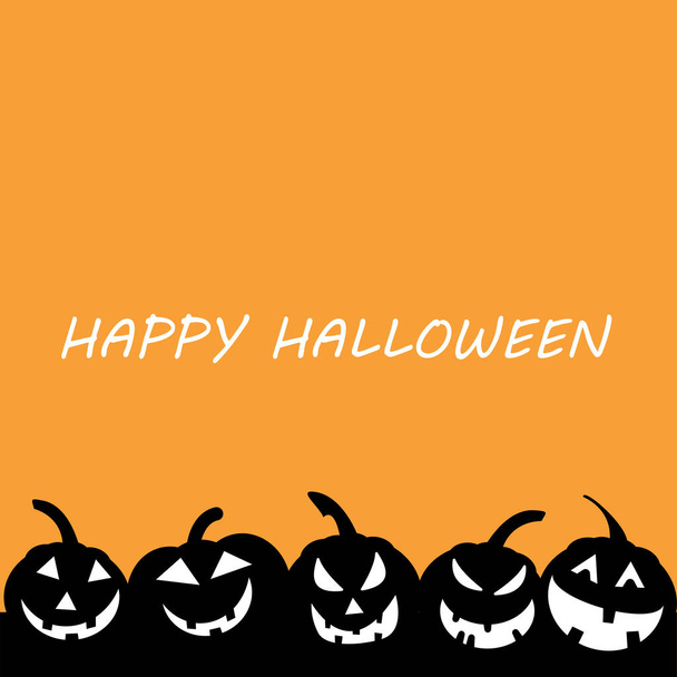 Decoração de Halloween para celebração em fundo laranja. Ilustração vetorial. - Vetor, Imagem