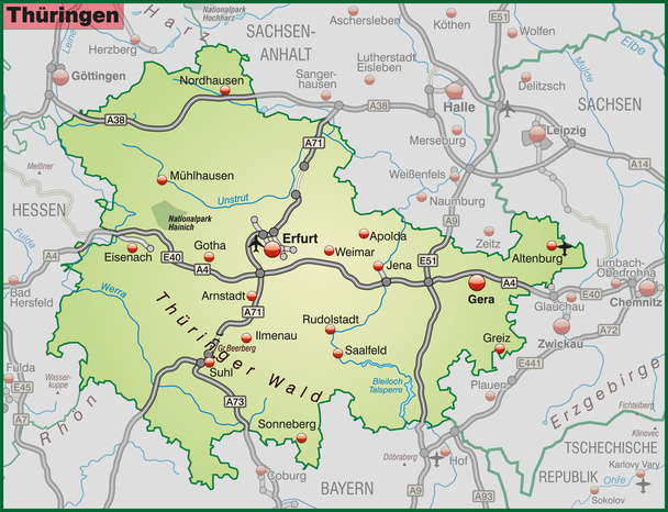 Map of thuringia - Vector, Image