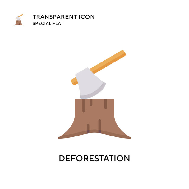 Icono de vector de deforestación. Ilustración de estilo plano. EPS 10 vector. - Vector, imagen