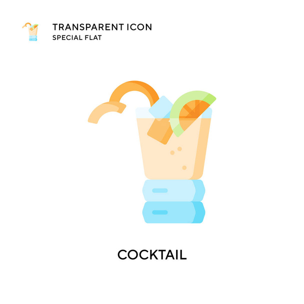 Cocktail vector icoon. Platte stijl illustratie. EPS 10-vector. - Vector, afbeelding