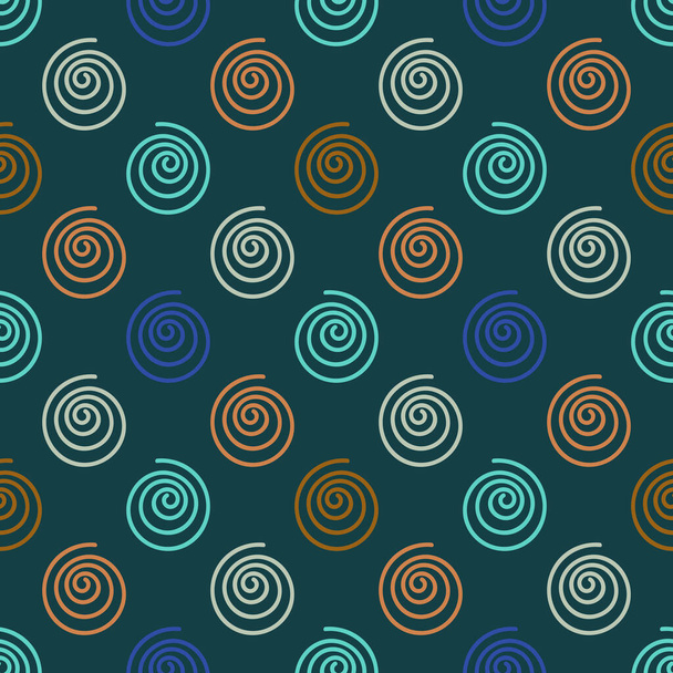 Cartoon abstract swirl seamless pattern. Curly geo infinity backdrop. Twist geometric wrapping paper. Vector illustration.  - Вектор, зображення