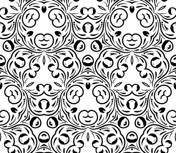 Abstract curly shapes seamless pattern. Swirl background. Ornamental backdrop. Cover, card. Vector illustration.  - ベクター画像