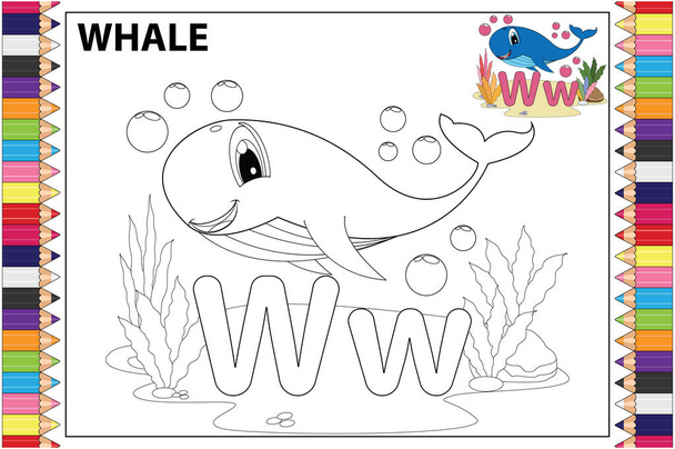αξιολάτρευτο ζώο φάλαινα εικονογράφηση διάνυσμα σχεδιασμό - Διάνυσμα, εικόνα
