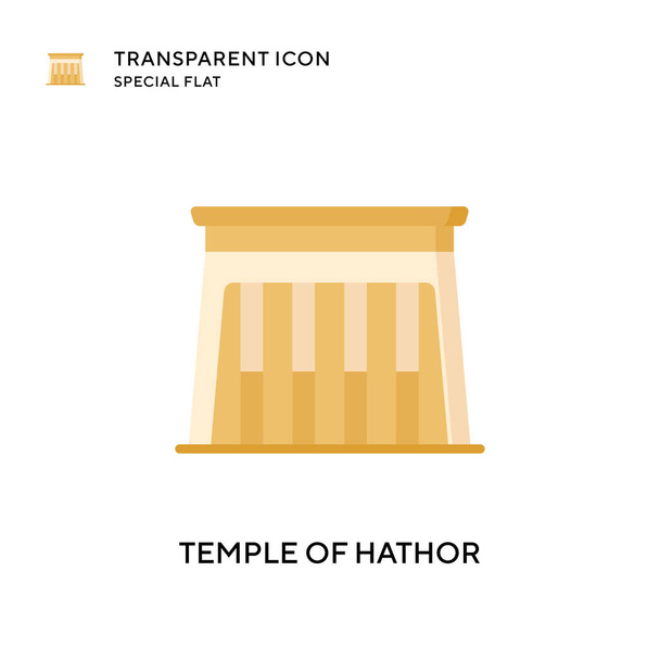 Świątynia Hathor wektor ikona. Płaska ilustracja. Wektor EPS 10. - Wektor, obraz