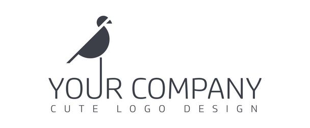 Logo-Konzeptvorlage mit Vogel-Silhouette - Vektor, Bild