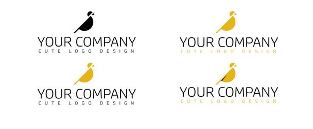 Logo-Konzeptvorlage mit Vogelsilhouette in variablen Farben - Vektor, Bild