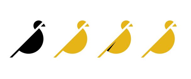 Modello di concetto logo con una silhouette uccello in colori variabili - Vettoriali, immagini
