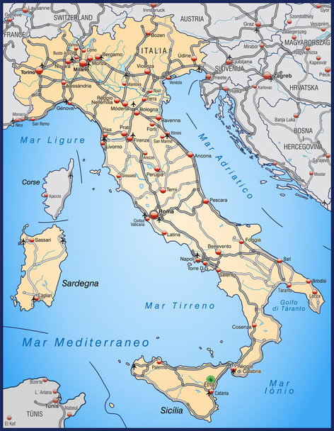 Map of Italy - Vector, Image