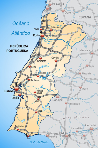 La mappa di Portogallo - Vettoriali, immagini