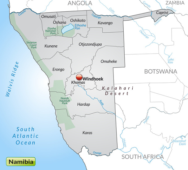 Namibya Haritası - Vektör, Görsel