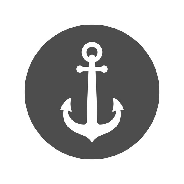 Anchor of ship graphic icon. Anchor sign in the circle isolated on white background.  Vector illustration - Vector, Image