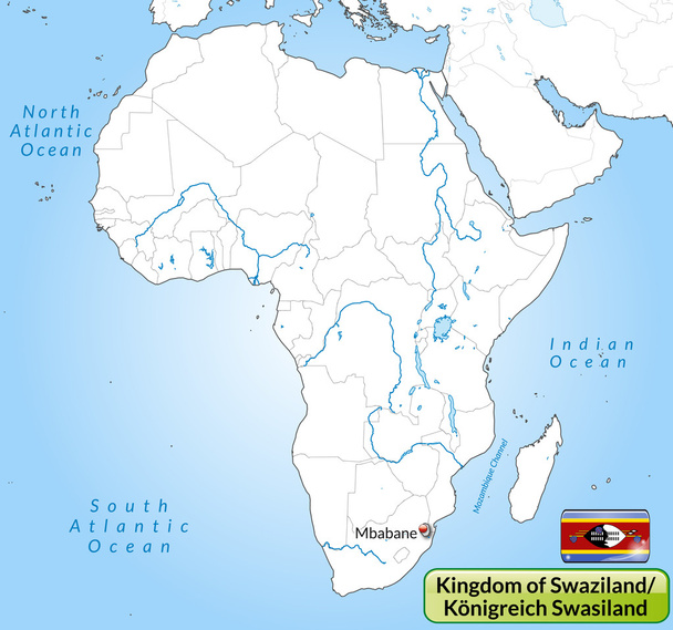 Карта Свазіленду
 - Вектор, зображення