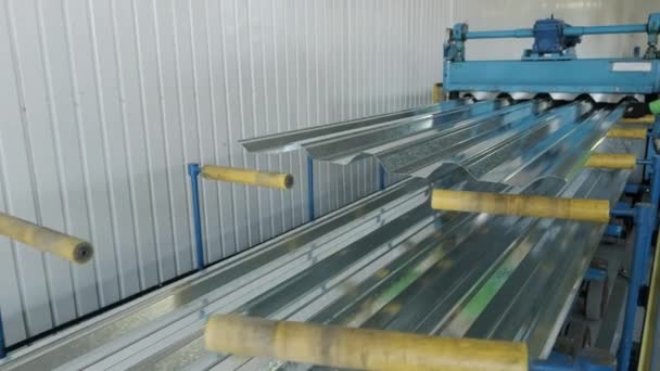 Metal sheet forming machine at the modern metalwork factory. - Footage, Video