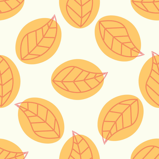 Nahtloser Hintergrund mit orangefarbenen Blättern, die von Bäumen fallen. Florales Muster. - Vektor, Bild
